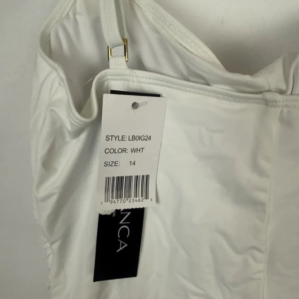 La Blanca Women’s White One Piece Swimsuit Size 14
